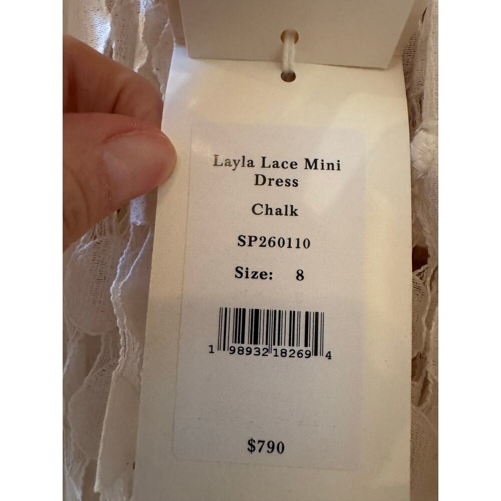 Ulla Johnson Layla Lace Mini Dress - Chalk Size 8 (new) - Picture 8 of 8